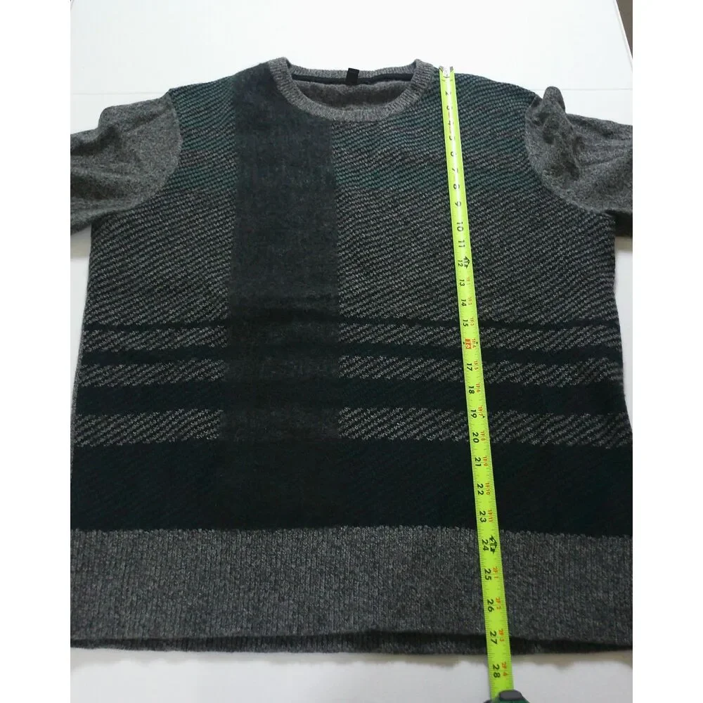 Banana Republic Men's Merino Wool Blend Crewneck Sweater Gray Colorblock L